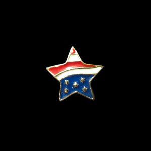 18mm Red White and Blue Star Snap Charm